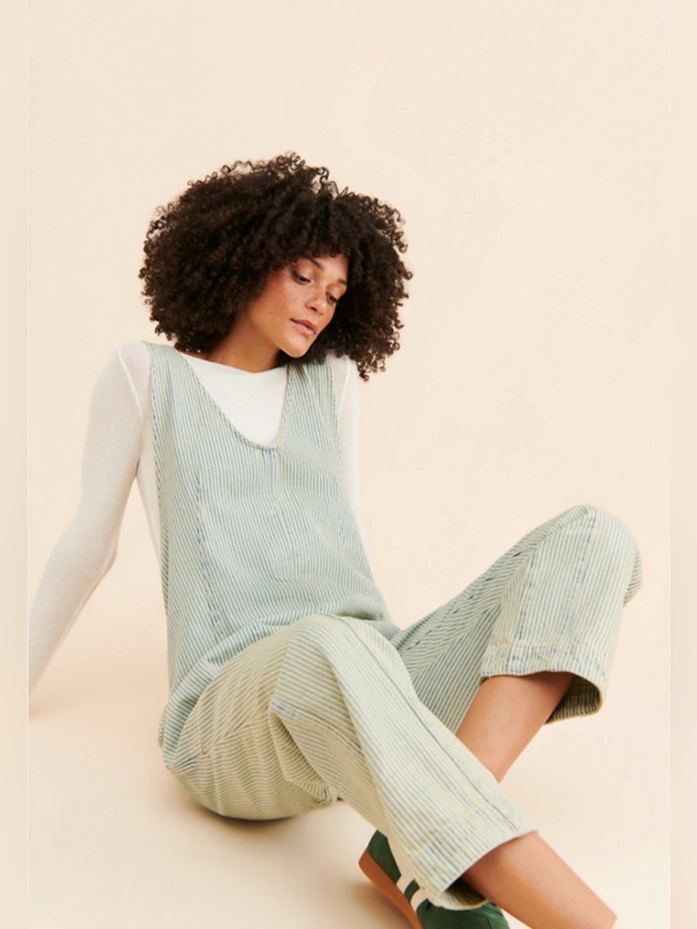 Free People We The Free High Roller Railroad Jumpsuit Sz XS